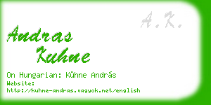 andras kuhne business card